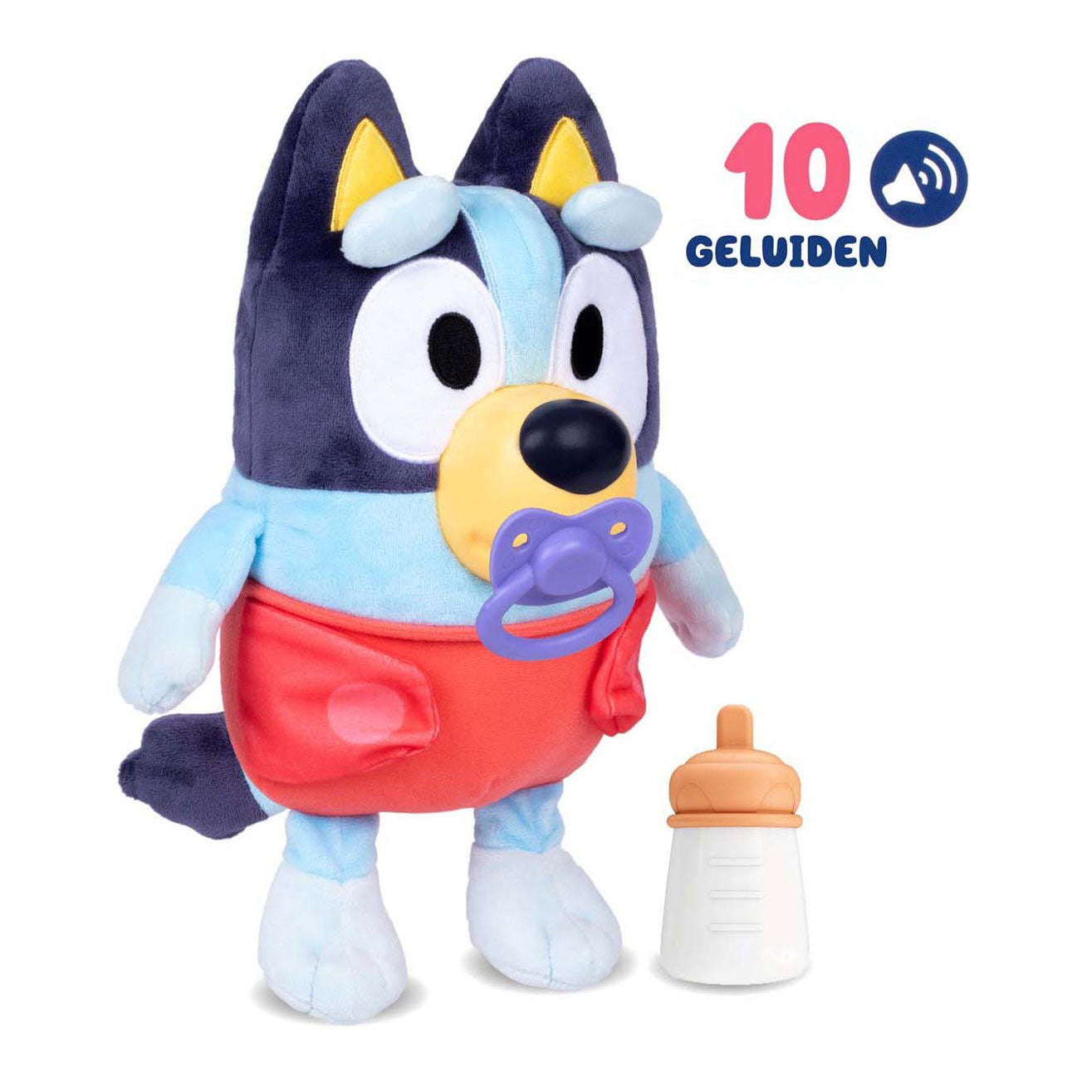 Bluey Pluche Interactive abrazan y cuidaba al bebé
