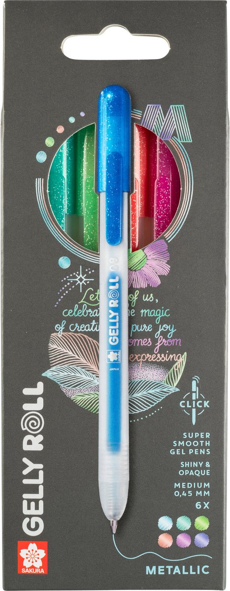 Sakura • set metallico retrattile gelly roll 6 pezzi
