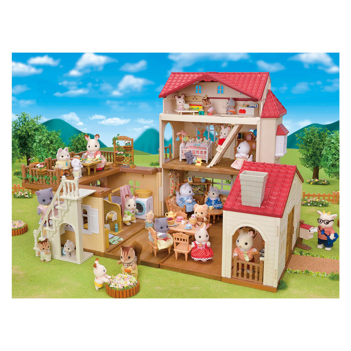 Sylvanian families 5708- groot poppenhuis met geheime speelkamer- poppenhuis- te combineren met startershuis ( 5567) tot een mega poppenhuis