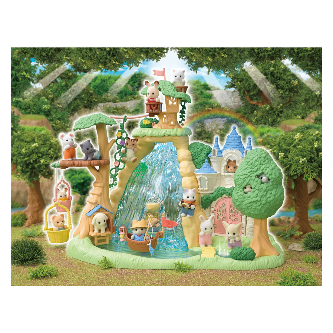 Sylvanian families 5761 geheime bos waterval set- inclusief 1 fluweelzachte baby speelfiguur