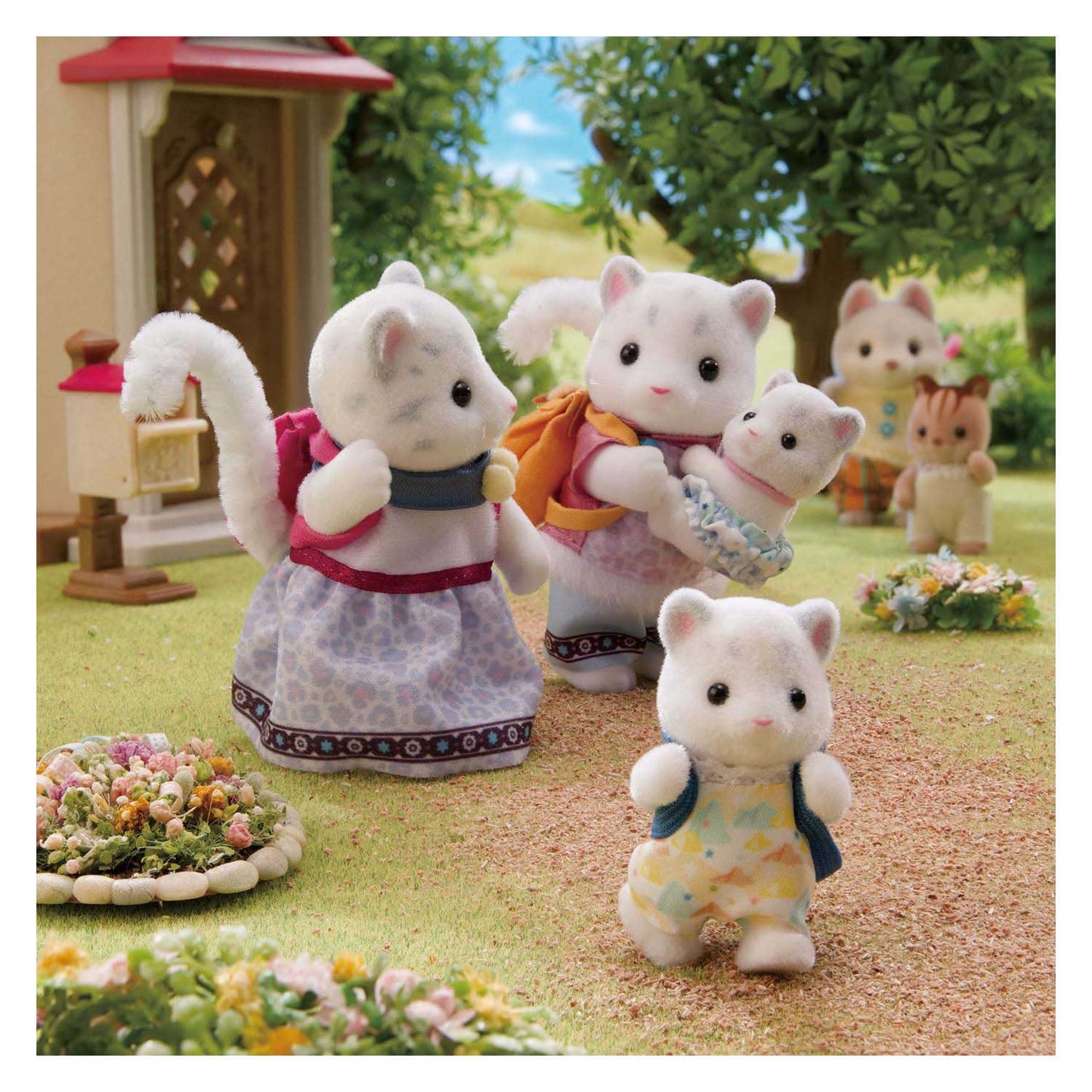 Sylvanian families sneeuwluipaard familie - 4 fluweelzachte figuren - 5814
