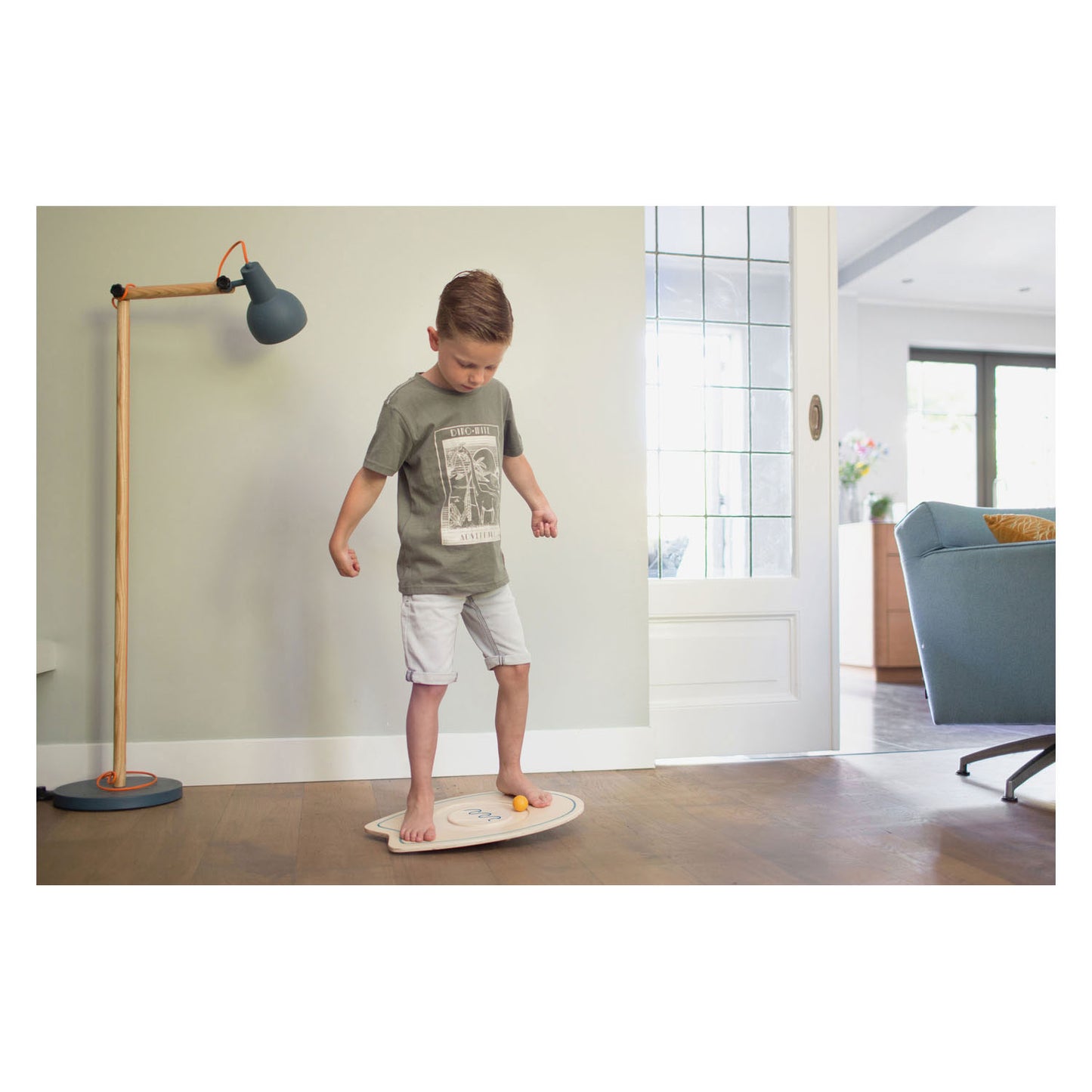 Bs toys buitenspeelgoed balansspel surfbord - 50 cm - speelgoed hout - balansspeelgoed - evenwichtsspel - cadeau kind