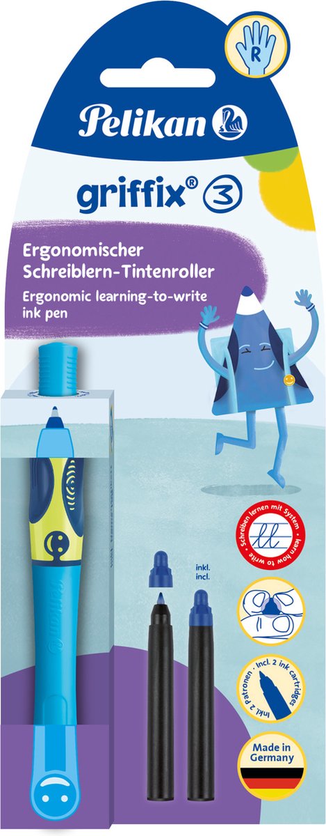 Pelikan inktpen griffix® neon fresh blue rechtshandig