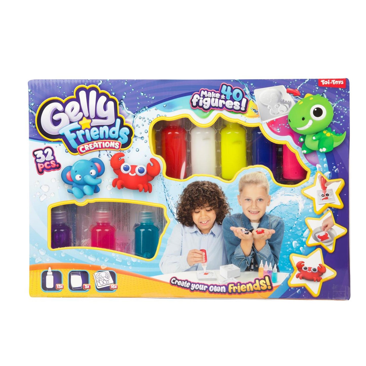 Toi-toys gelly friends 32-delig met 13xgel+16xmal
