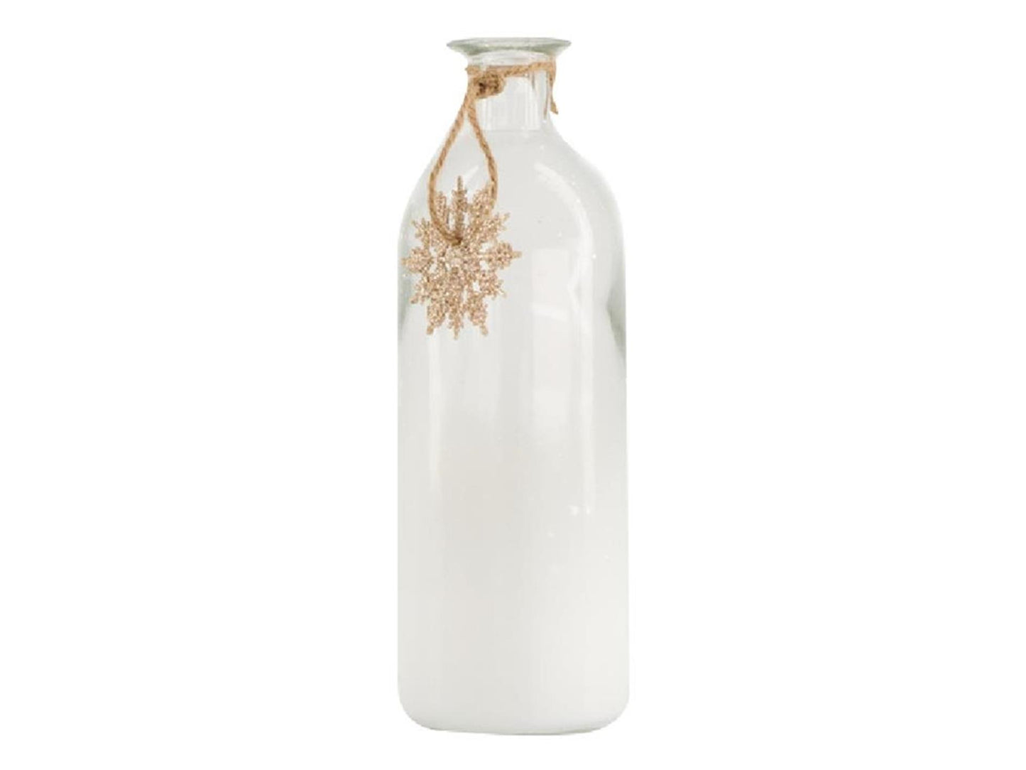 Dijk natural collections botella de cristal ø7x20,5cm con colgante navideño