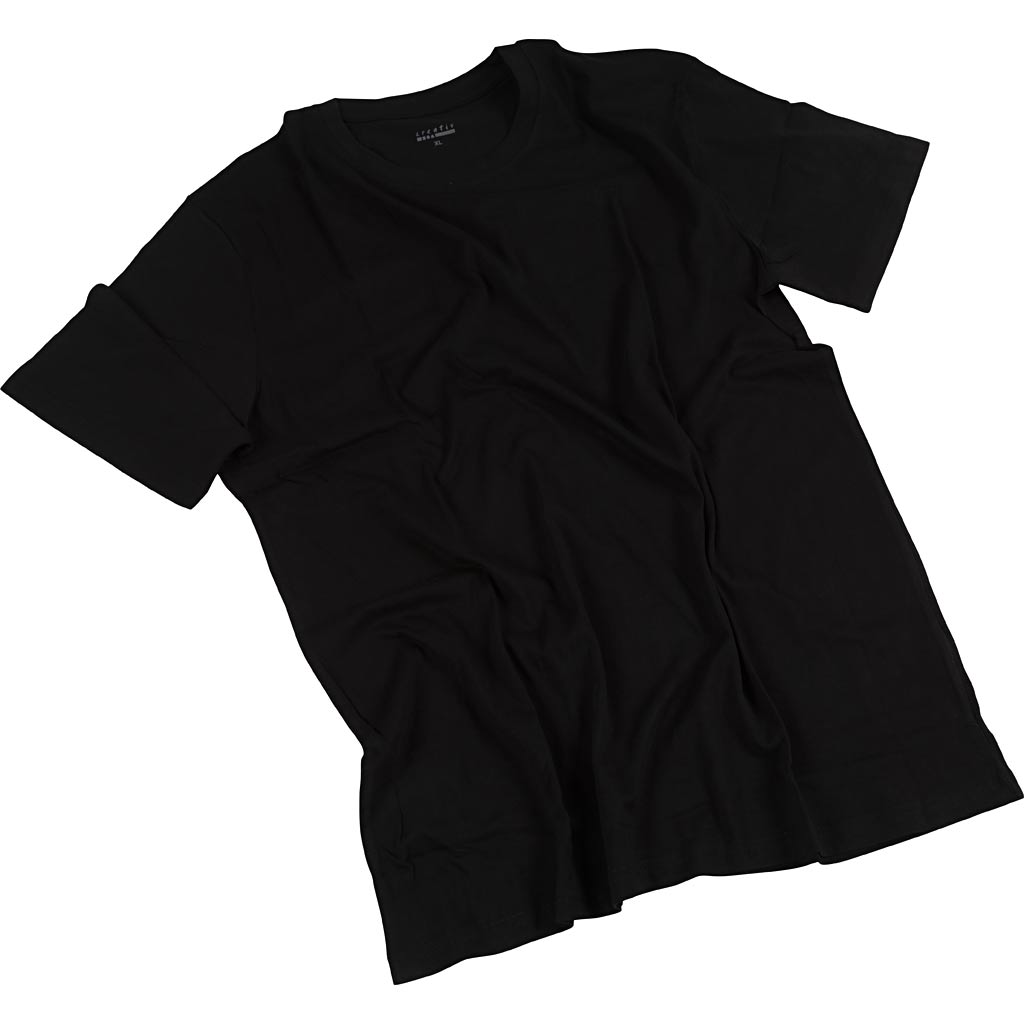 Camisetas de la empresa Creativ, anchura: 59 cm, talla x-large, cuello redondo, 145 gr, negro, 1 unidad