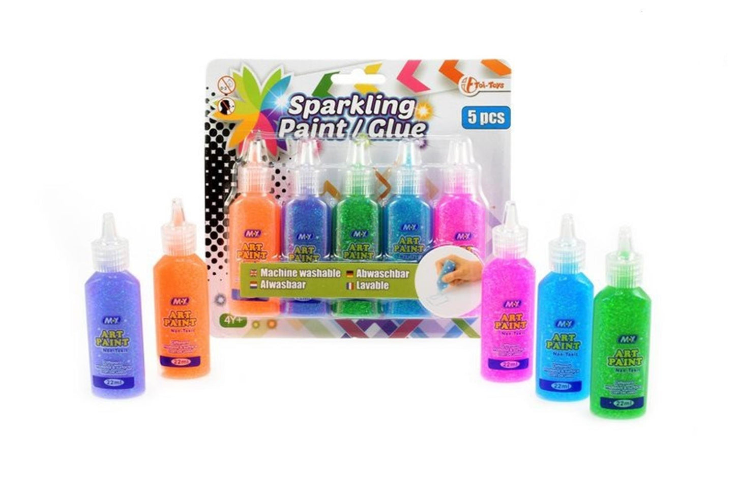 Toi-toys toi toys pegamento color purpurina 5uds en cartulina