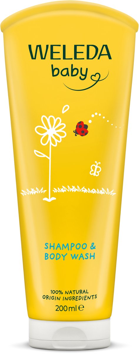 Weleda babyshampoo douchecrème - calendula - mild reinigen uitdroging voorkomen - 100% natuurlijke ingrediënten - 200ml