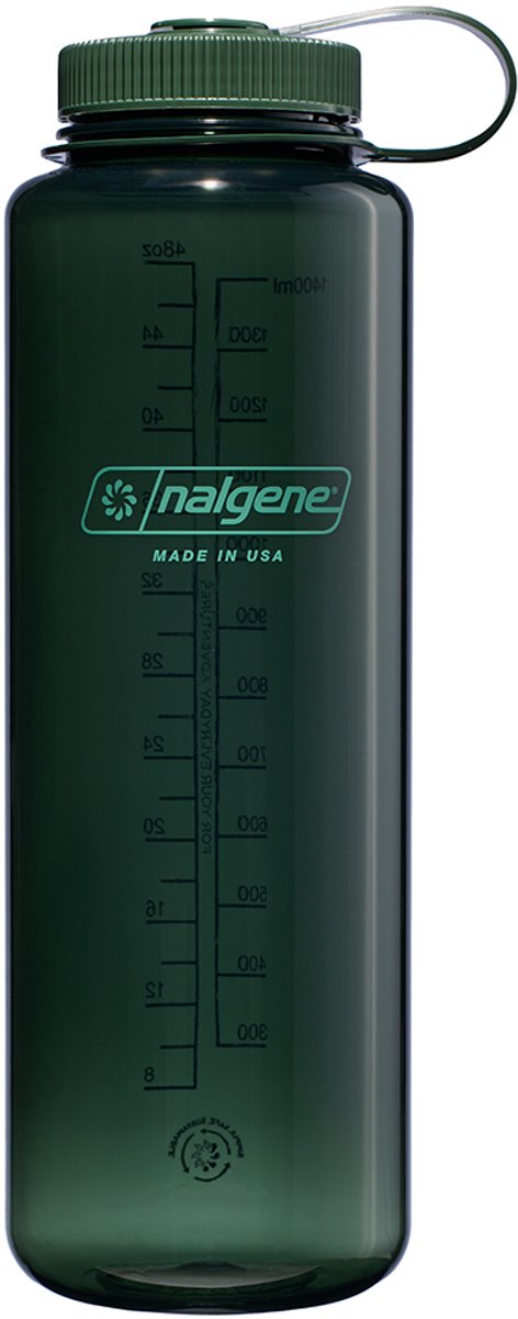 Nalgene - botella de boca ancha - botella para beber - botella de agua - a prueba de fugas - 1500ml - libre de bpa - sustentar - jade
