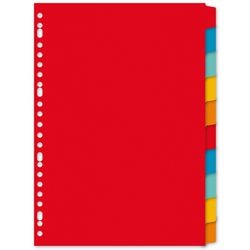 Tabs colorati canguro p410m 180g m2 a4 bianco 10 parti 23 fori