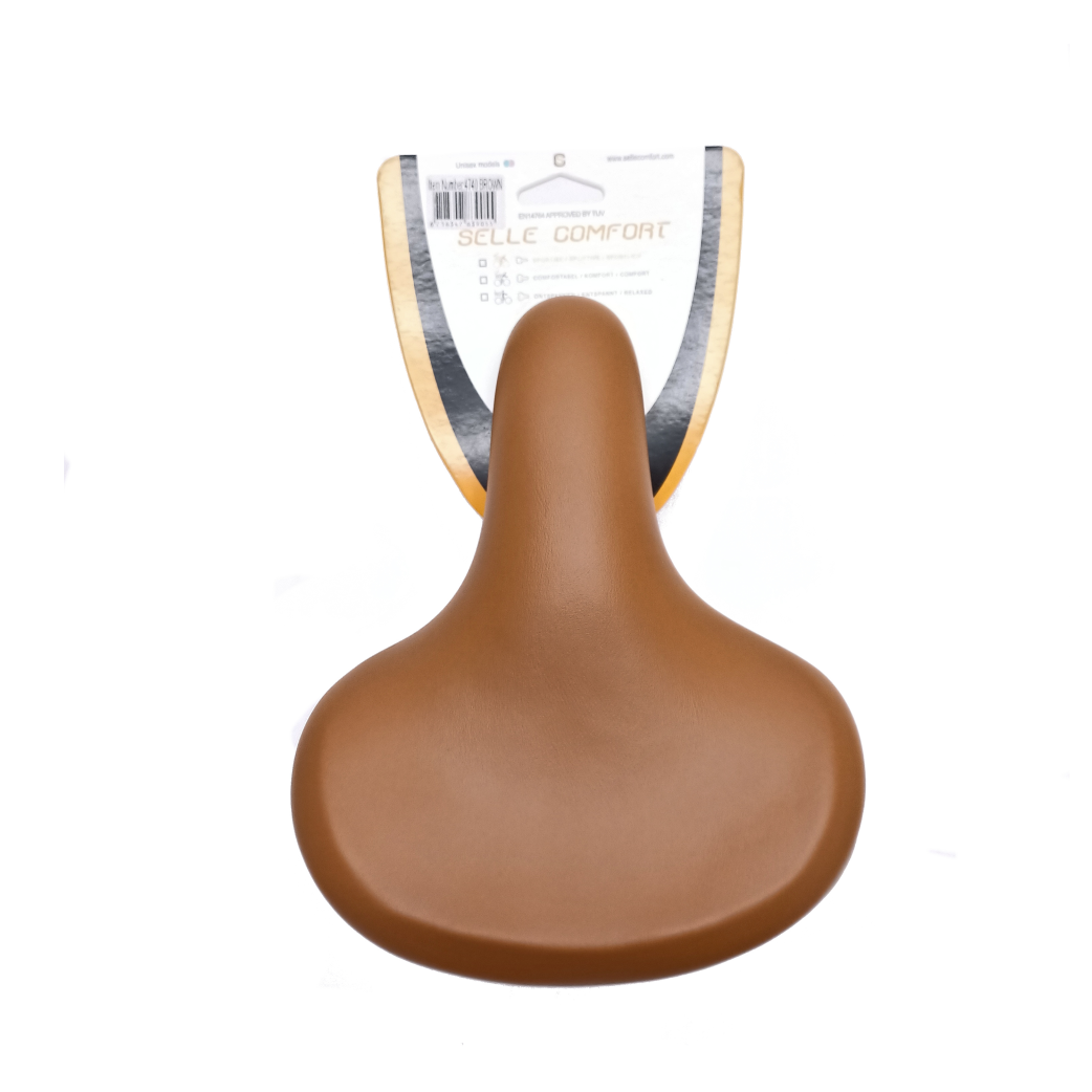 Selle Comfort Comfort Urban Junior Children's Saddle con resortes colgantes, marrón claro (paquete colgante)