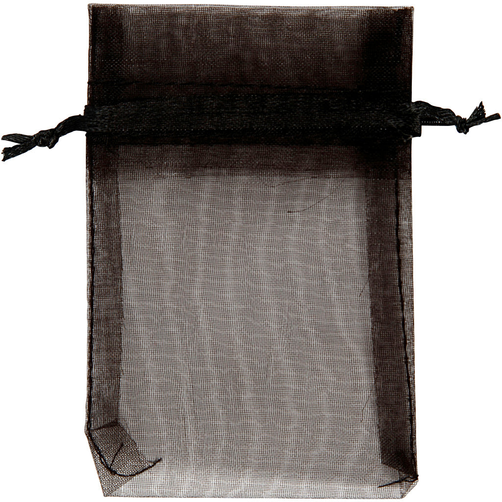Creativ company bolsas de organza, medidas 7x10 cm, negro, 10 unidades, 1 caja