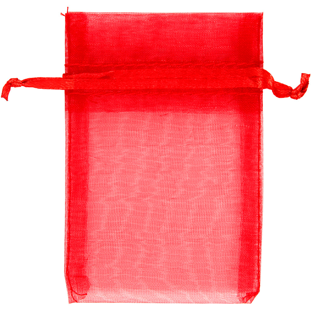 Creativ company bolsas de organza, medidas 7x10 cm, rojo, 10 unidades, 1 caja