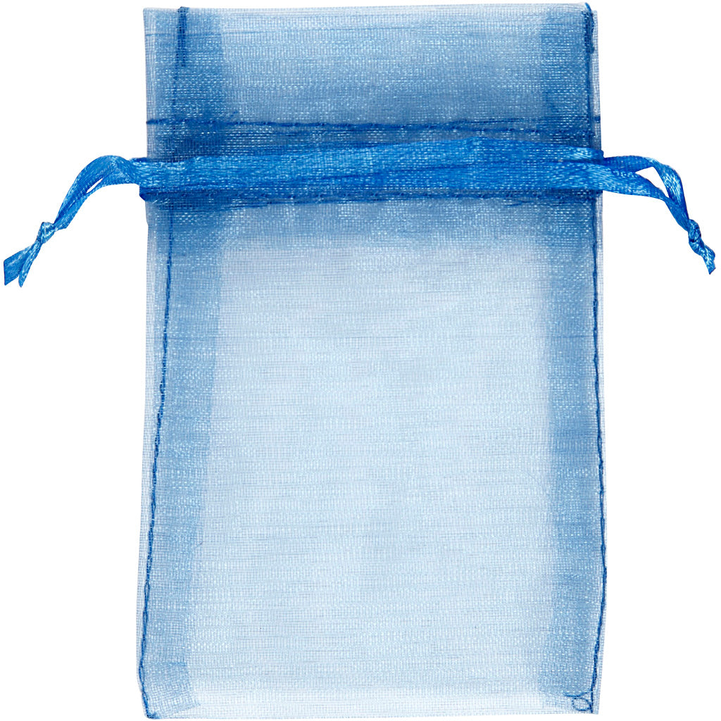 Creativ company bolsas de organza, medidas 7x10 cm, azul, 10 unidades, 1 caja