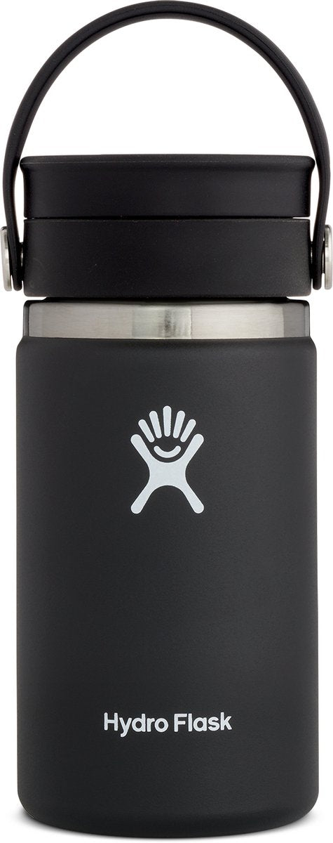 Tazza da caffè Hydro flask con coperchio ampio e flessibile (354 ml) - nera