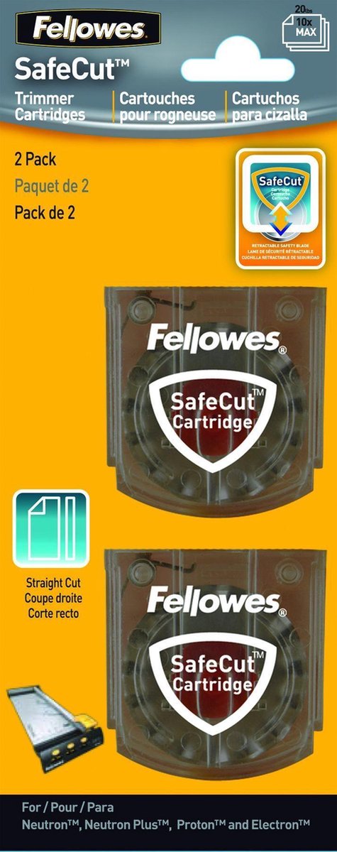 Fellowes papiersnijder accessoires - vervangende snijmessen - 2 stuks