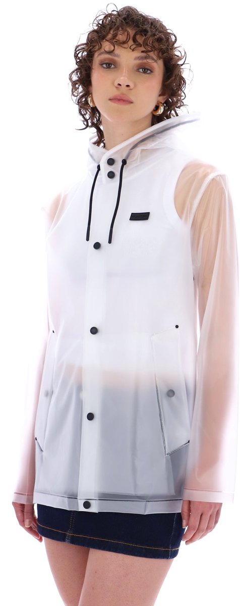 Hunter chaqueta con capucha izzy pu transparente mate - talla s