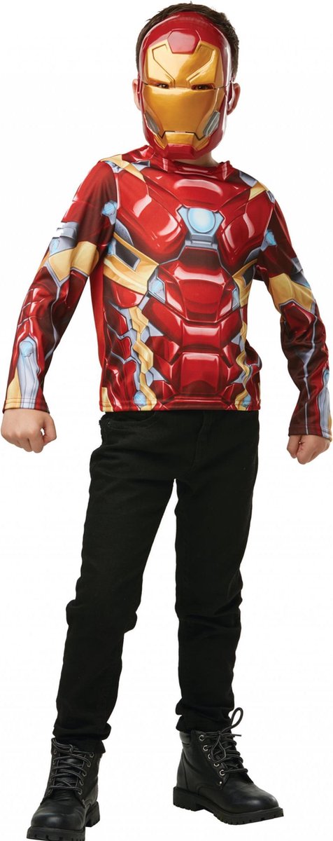 Rubies France - top e maschera Iron Man per bambini