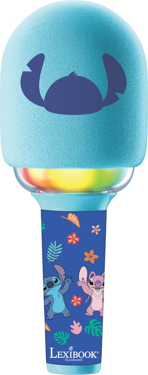 Microfono karaoke wireless Bluetooth Lexibook Stitch con suono e luce