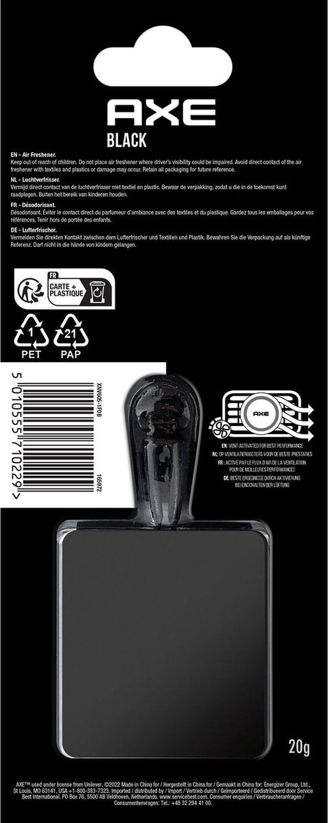 California Profumi Ascia deodorante mini vent 3 cm nero nero