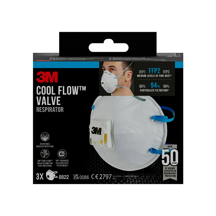 3m 1061814 - mascarilla antipolvo 8822c3n ffp2 3uds | 1 pieza