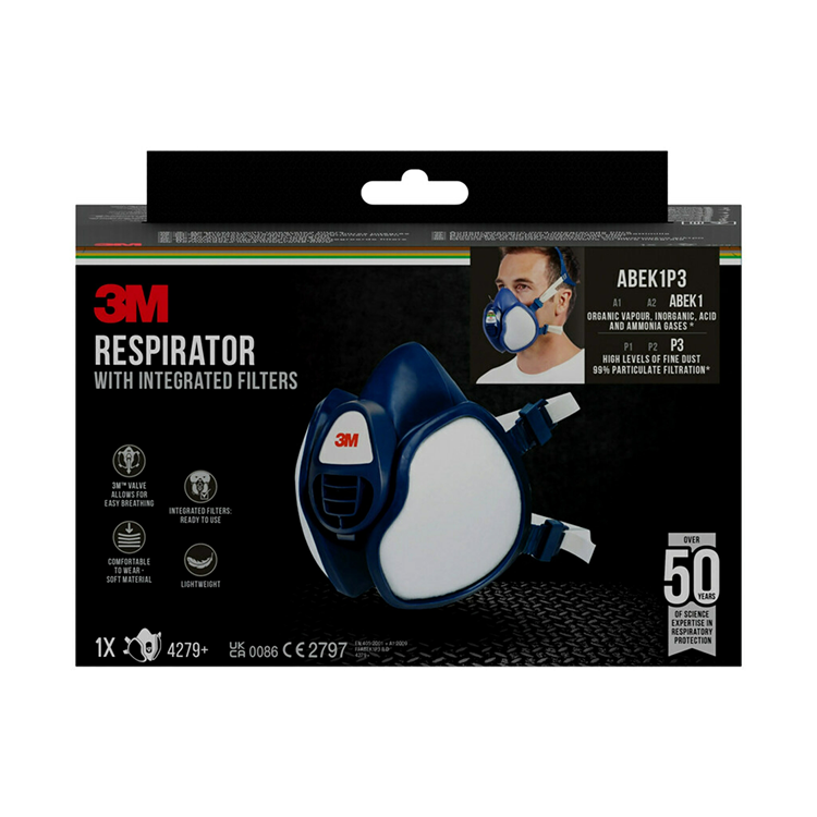 3m 1074274 - mascarilla bucal con filtro abek1 | 1 pieza