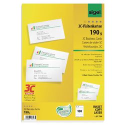 Biglietti da visita sigel 3c 190 g mq bianco