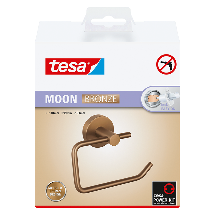 Tesa 1072311 - Portarrollos luna bronce sin tapa | 2 piezas