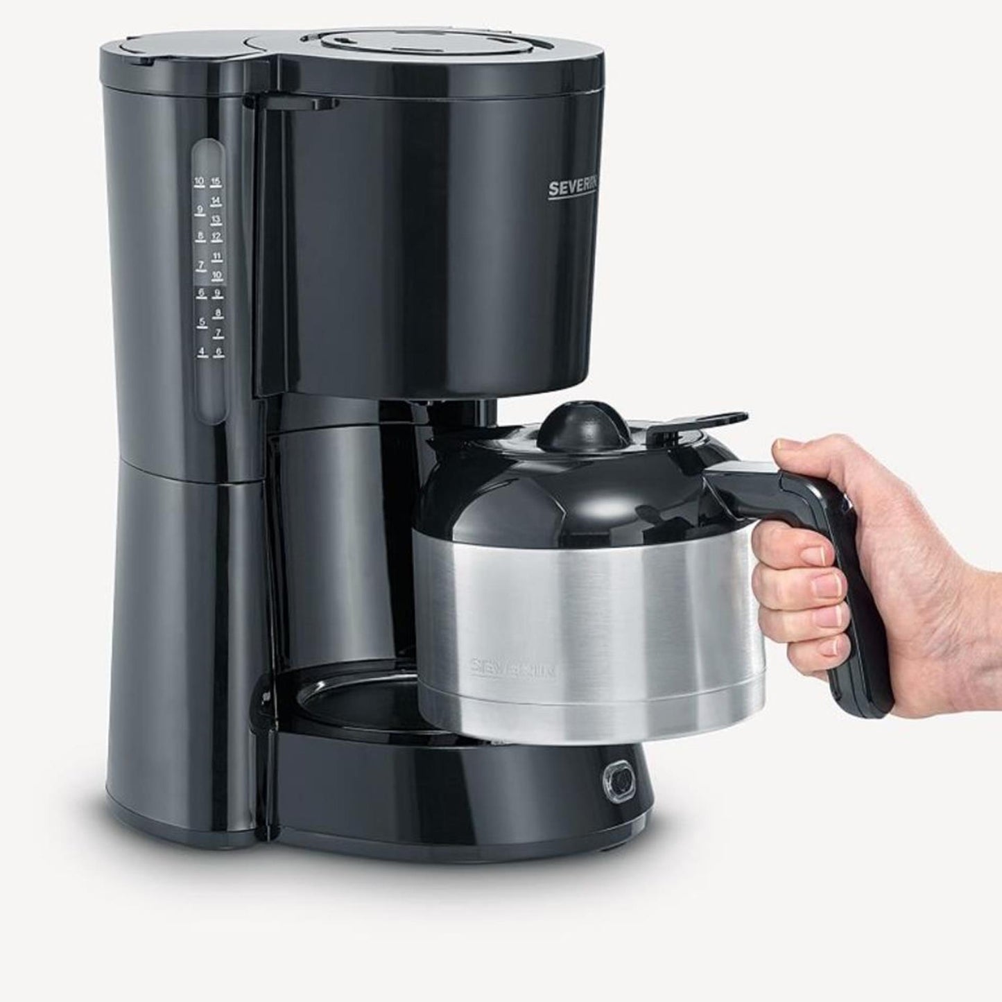Cafetera Severin 8 tazas negra