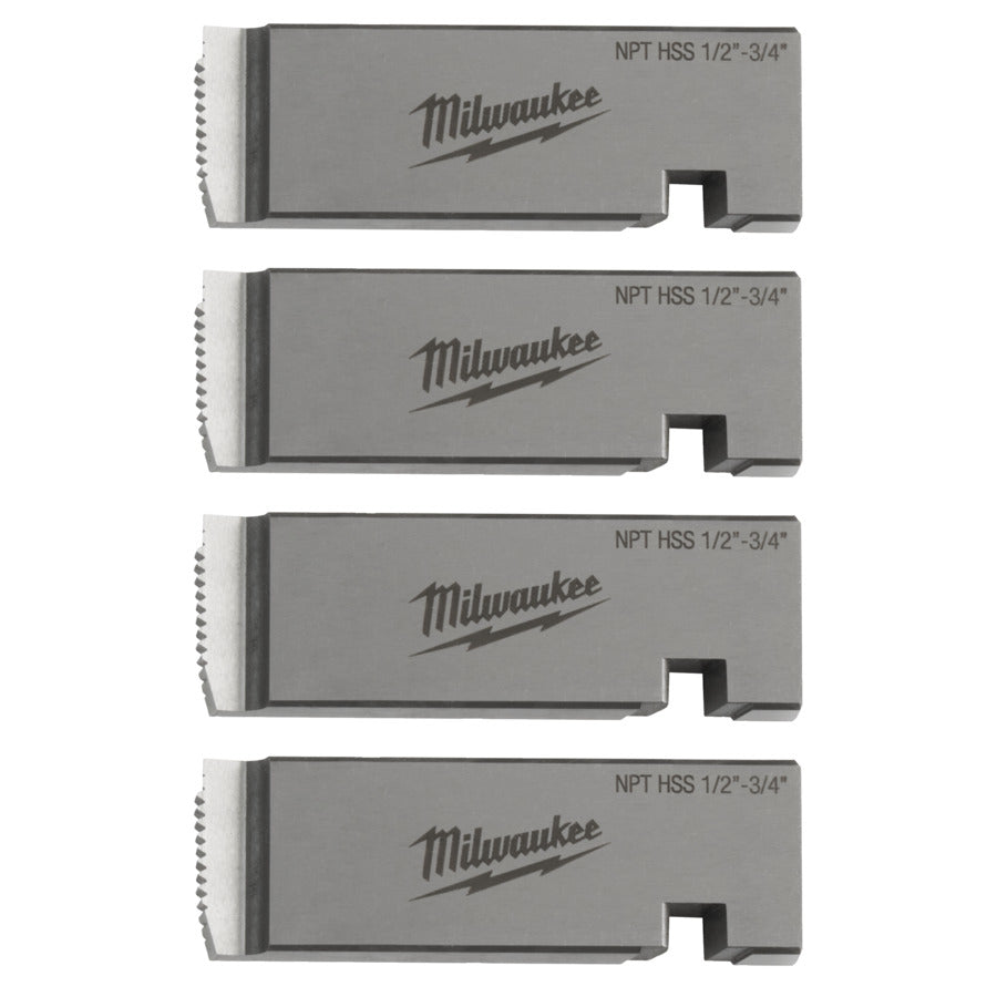 Cortador de roscas para tubos Milwaukee ptr2d 1 2 -3 4 npt hss - 48361205