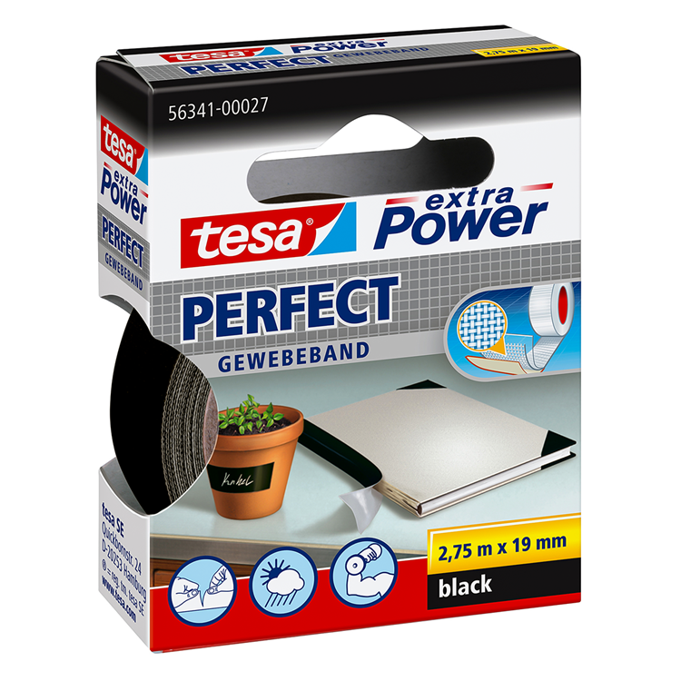 Tesa tessile quadrata tesa extra potenza perfetta nera