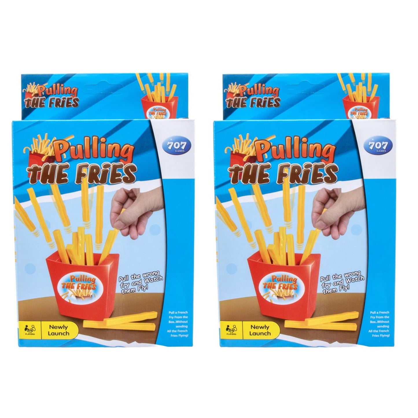 Gioco che tira le patatine fritte nella scatola