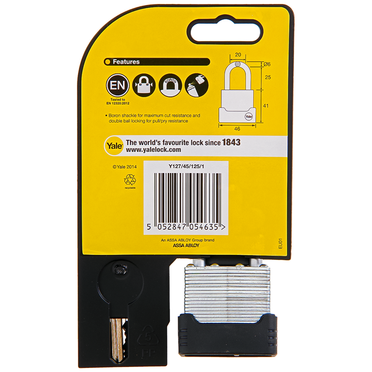 Yale 1060490 - protector candado 45mm laminado | 3 piezas