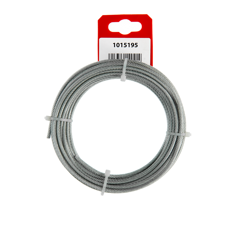 Mack 1015195 - cable de acero funda de PVC 6x7 10m 2-3mm peso 45 kg din en12385-4 | 5 piezas
