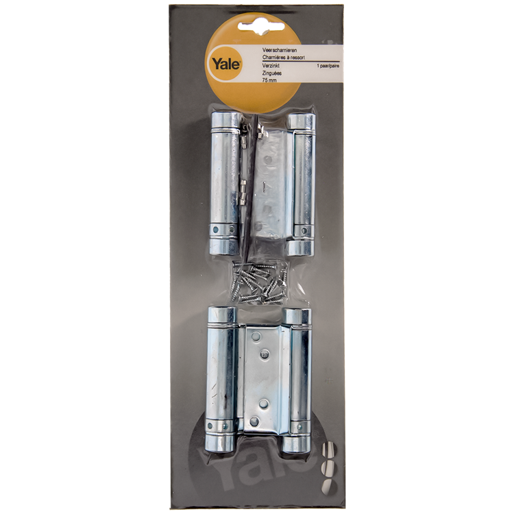 Yale 1019231 - 1 par de bisagras de resorte galvanizadas 75mm | 2 piezas