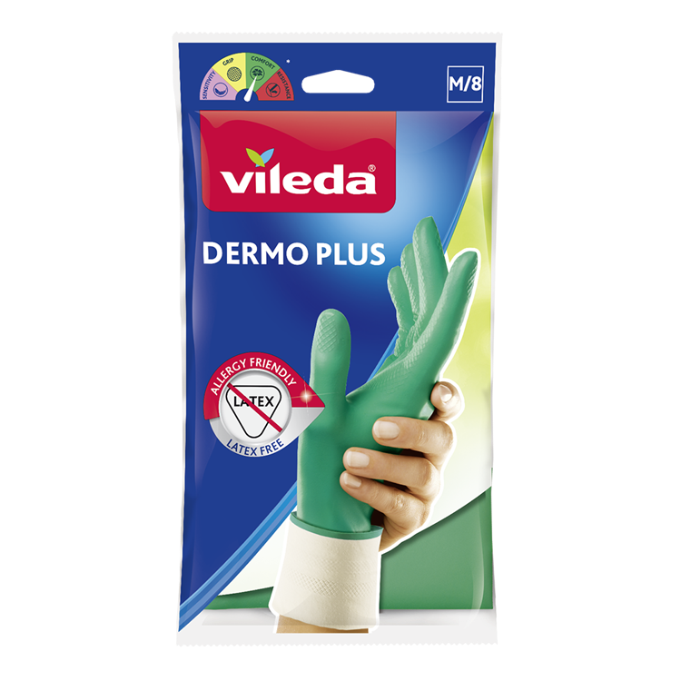 Vileda 1068887 - guanti dermoplus medi | 12 pezzi