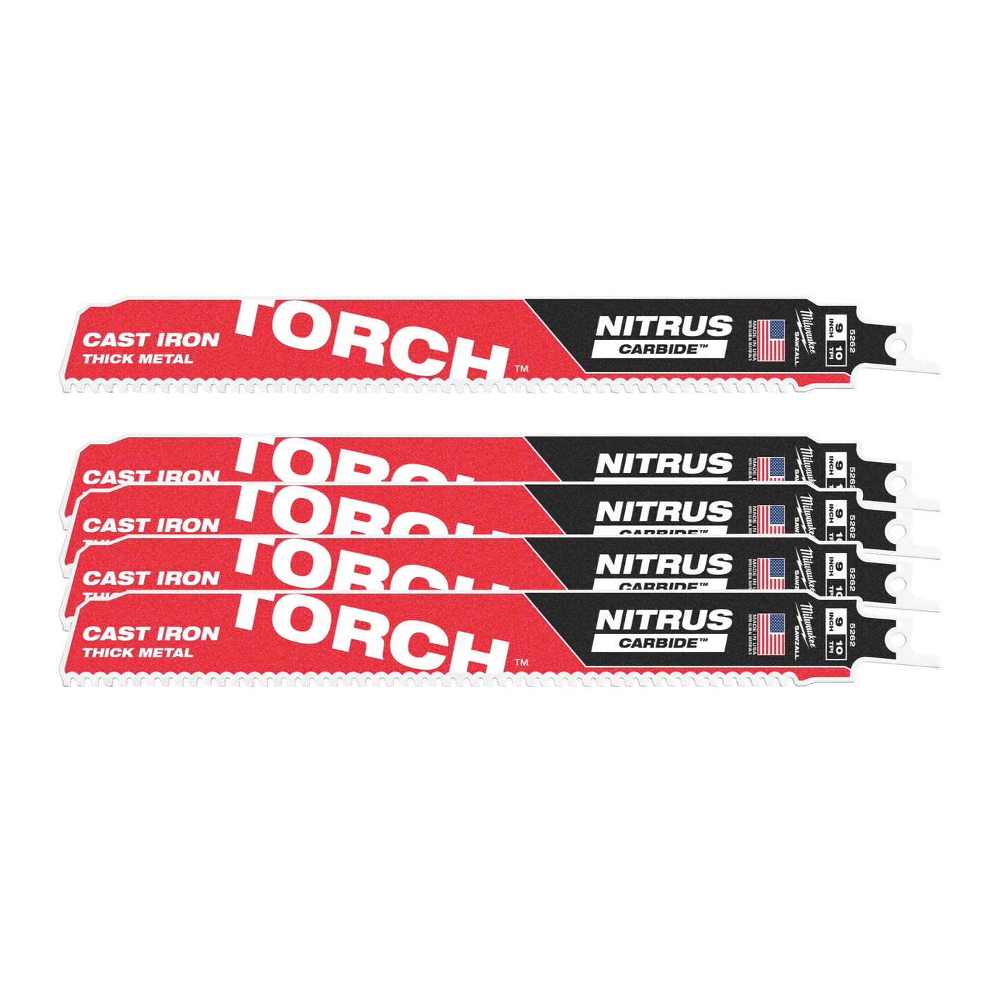 Ty milwaukee heavy du torch™ con carburo nitrus™ | Antorcha tct nitrus 230 mm x 10 tpi | 5 piezas - 48476552
