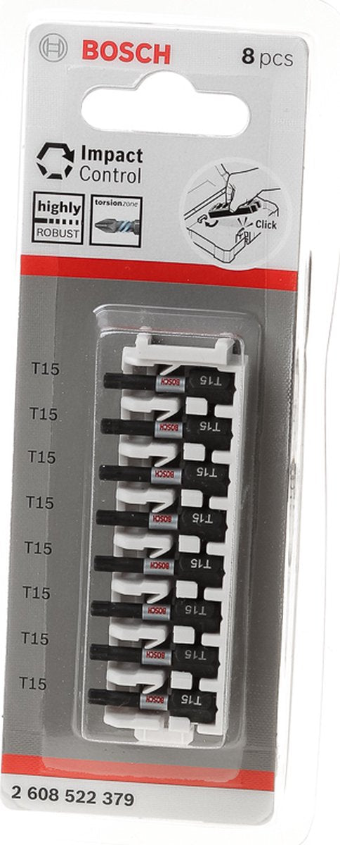 Punta ad impatto Bosch 25mm, 8xt15