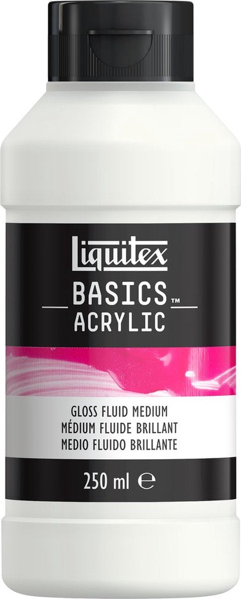 Liquitex 8870302 basics gloss fluid medium 250 ml – medium acrilico liquido, trasparente lucido