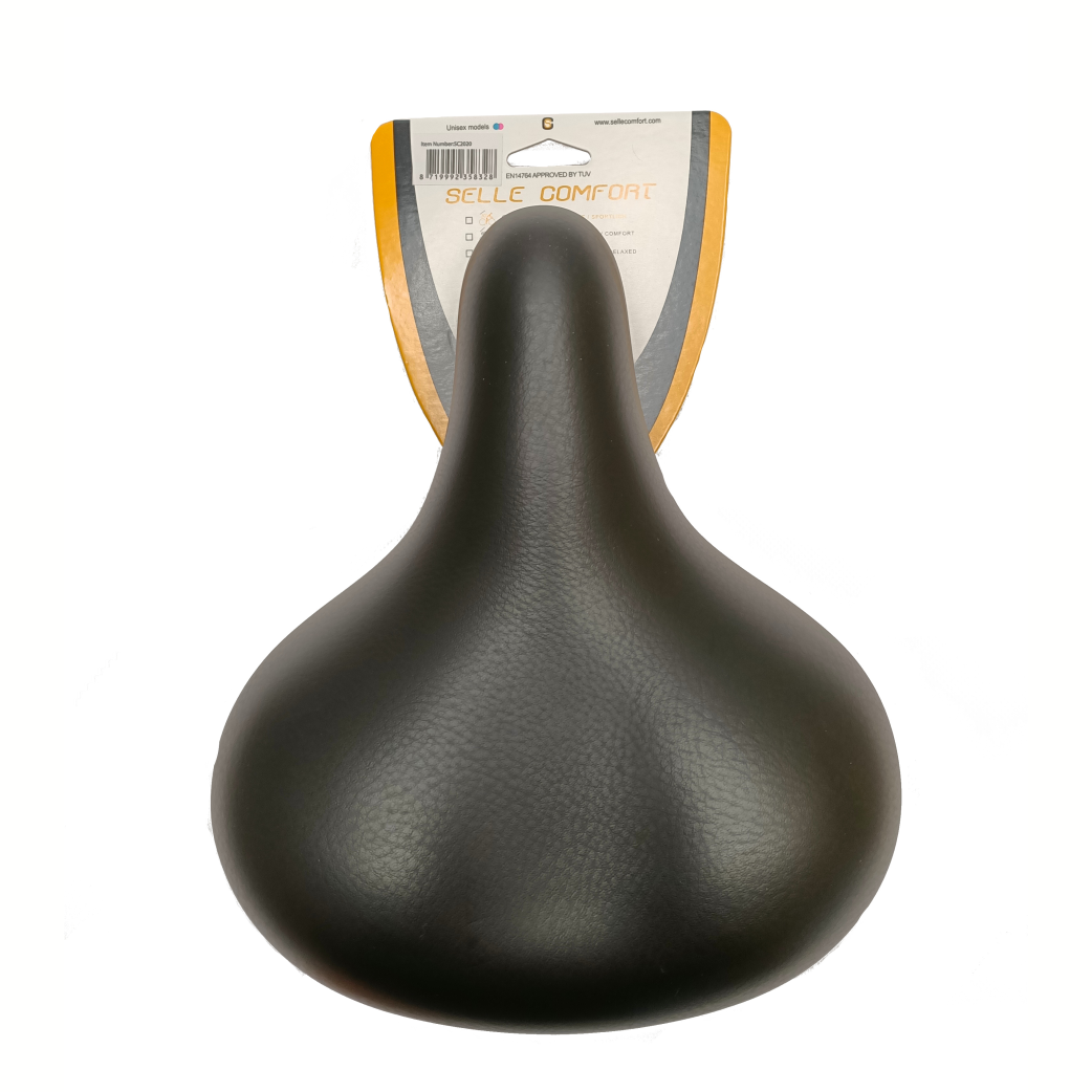 Selle Comfort Saddle Retro Basic, negro con suspensión de elastómero. No sin ninguno