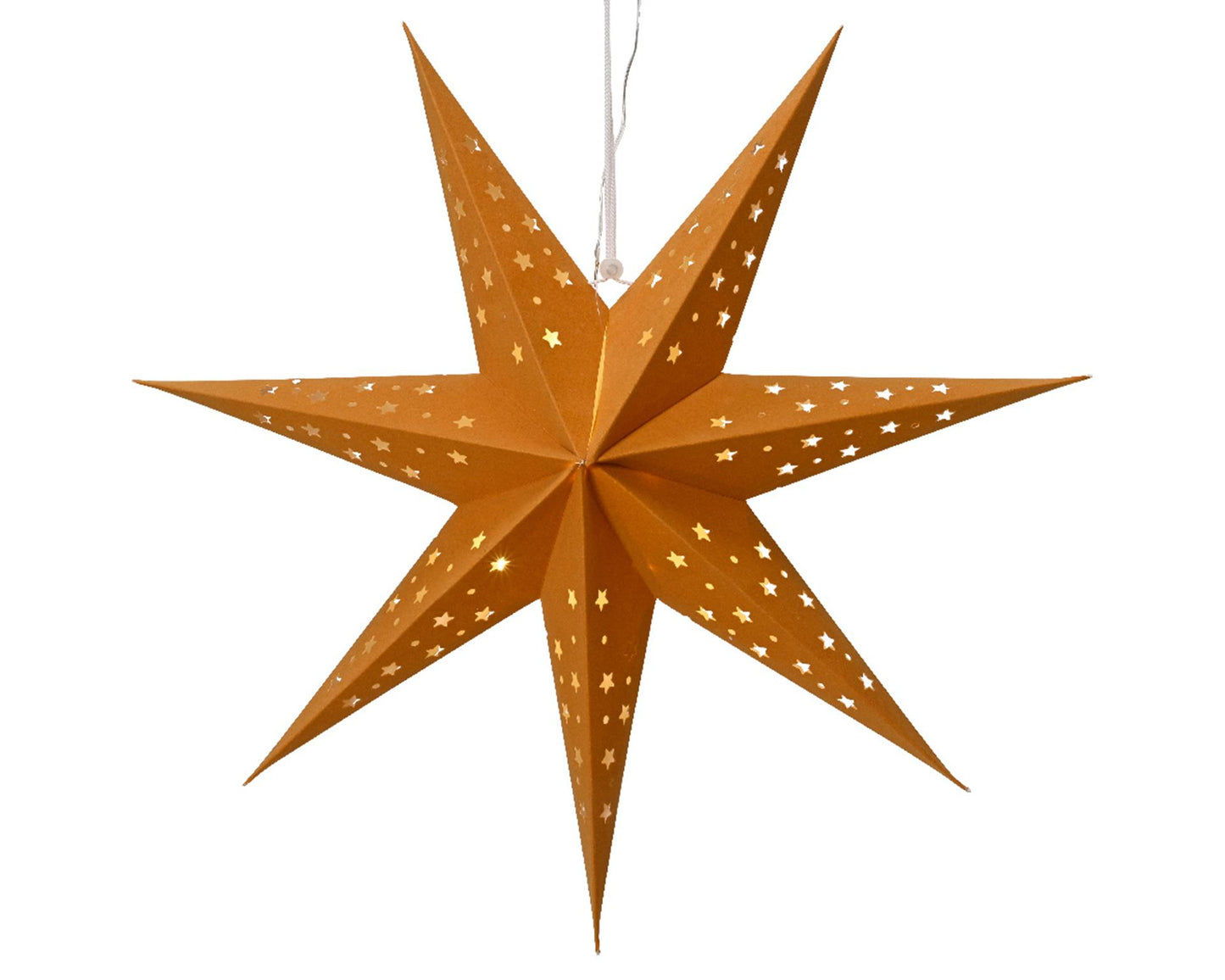 Lumineo star LED in cartone 40cm con timer ambra