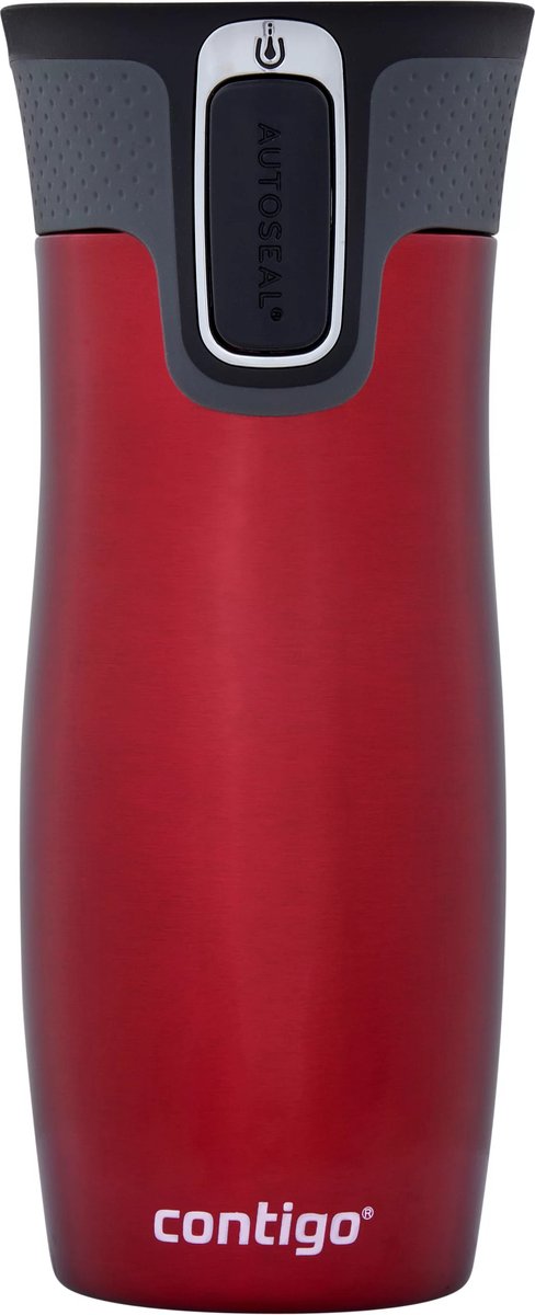 Contigo west loop termo con sellado automático, vaso aislante, 470 ml - rojo