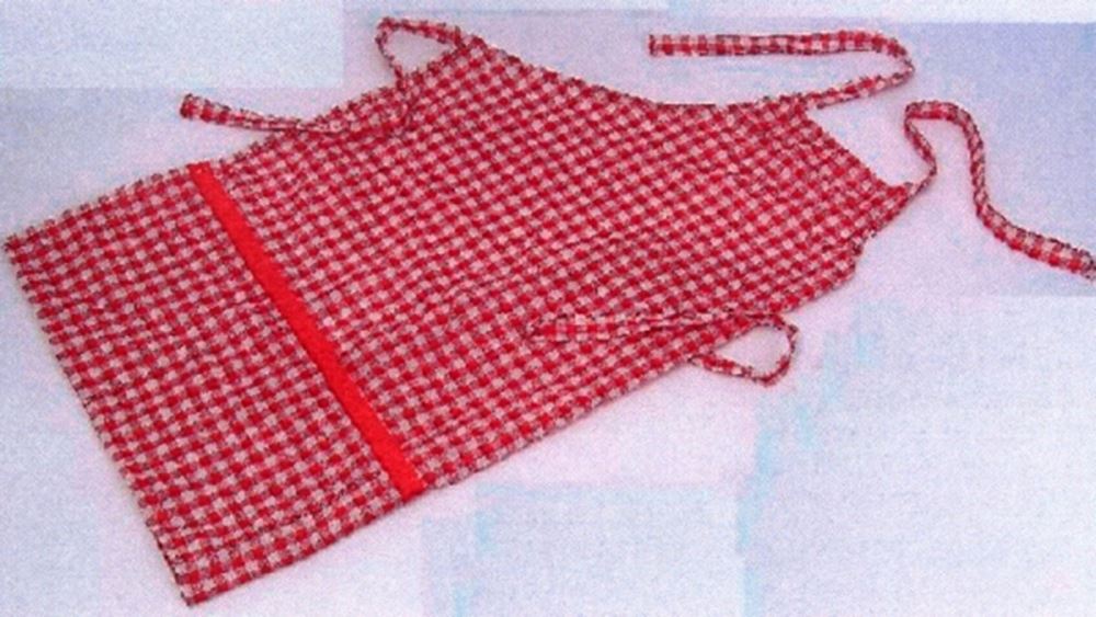 Delantal infantil rombo rojo (6 uds)