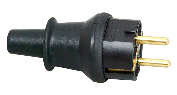 Kopp 1045972 - spina ip44 ra16a 250v nero passacavo antipiega | 10 pezzi