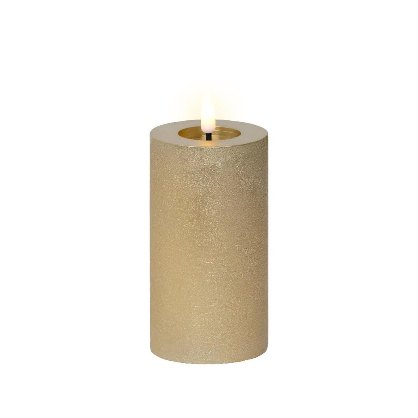 Lumineo LED candela cera oro ø7xh15cm