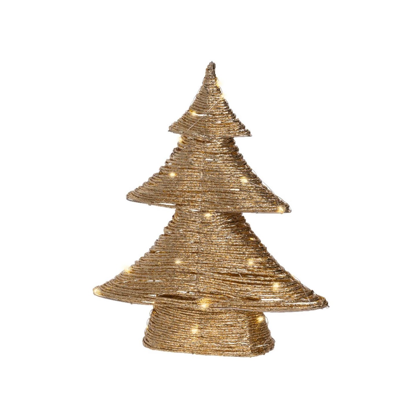 Lumineo Albero di Natale oro LED 10x34x40cm