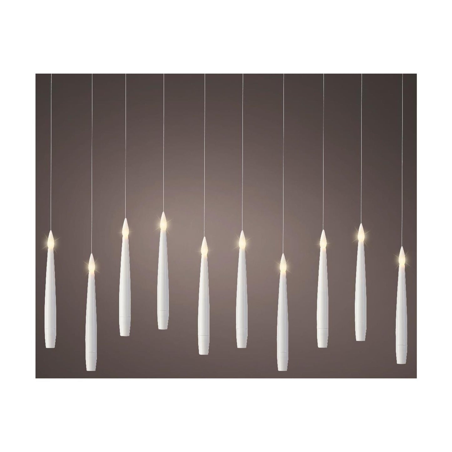 Set candele LED Lumineo 10 pezzi bianco ø1,5xh15cm