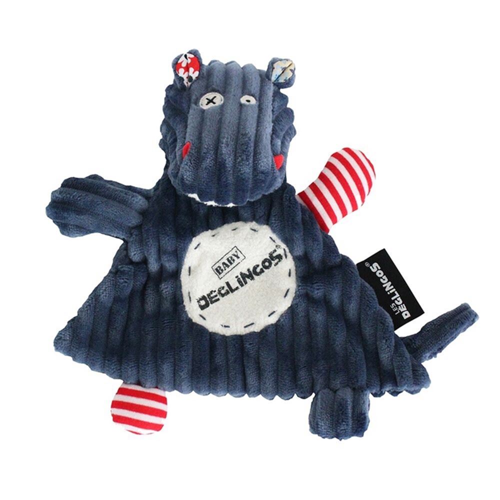 Panno coccole, l'ippopotamo alla moda 28 cm