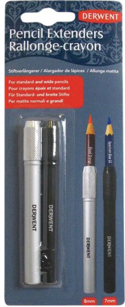 Extensor de lápiz Derwent 7mm + 8mm (2 piezas) | 8 piezas