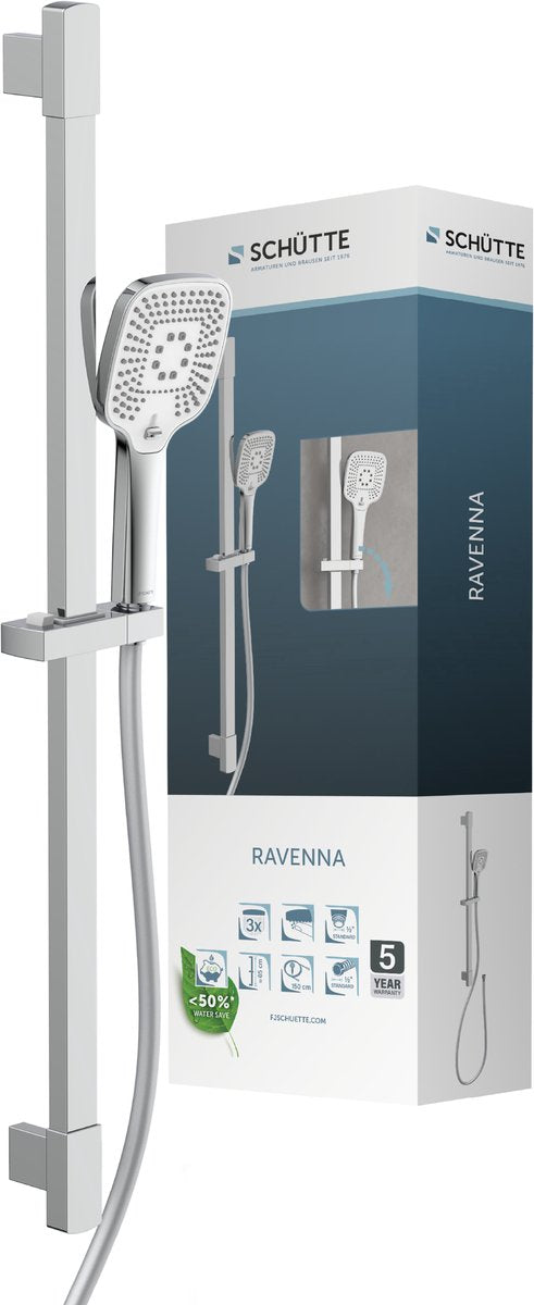Juego de ducha Schütte Ravenna - 3 posiciones - cromo blanco